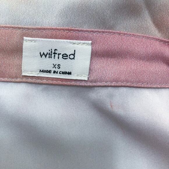 Aritzia Wilfred Peaufiner Tie Front Blouse Cropped Long Sleeve Pink Ombre - Picture 5 of 9